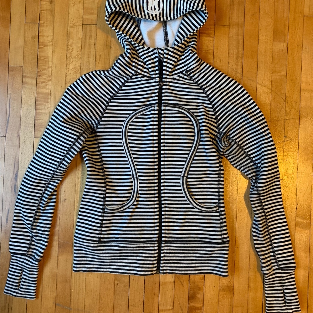 Lululemon Striped Scuba Zip Up Hoodie